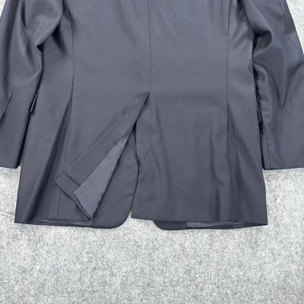 Hickey Freeman Boardroom Blazer 42 L Navy Loro Piana Tasmanian Super 120s Wool